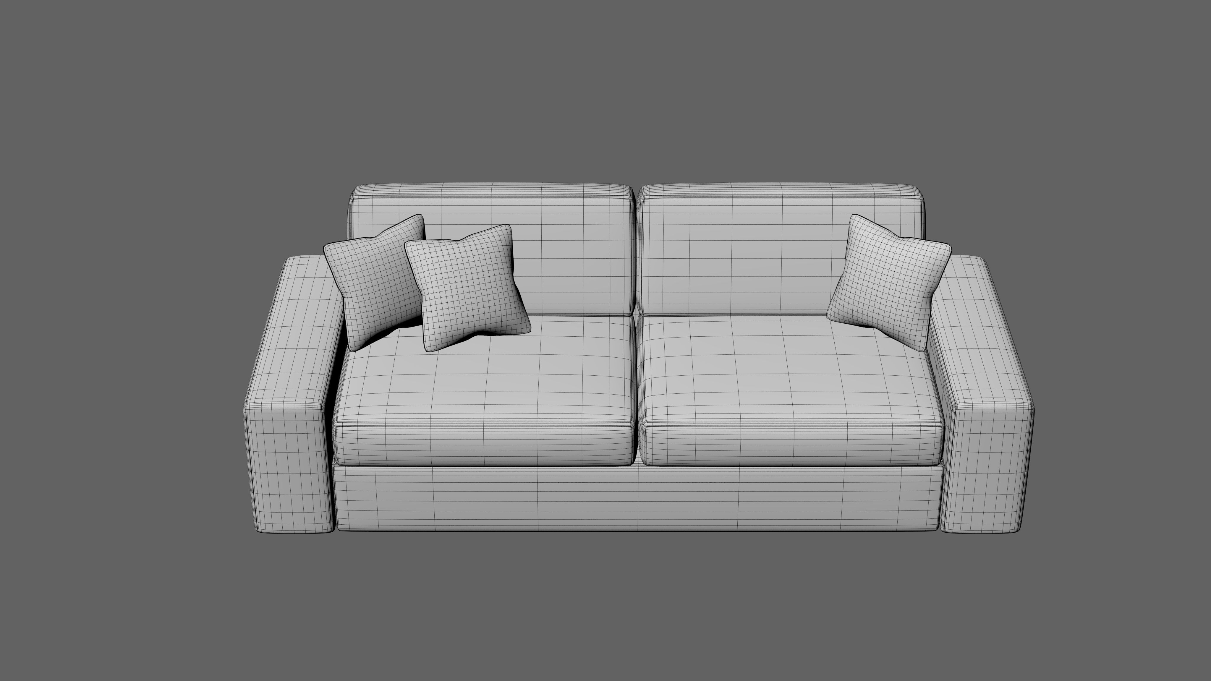 Fabric Sofa Low-poly 3D model_13