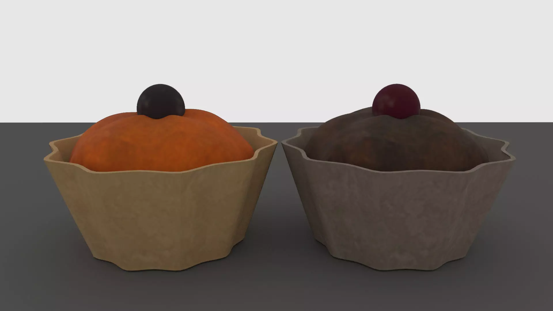 Muffin Cupcakes Low-poly 3D model_0