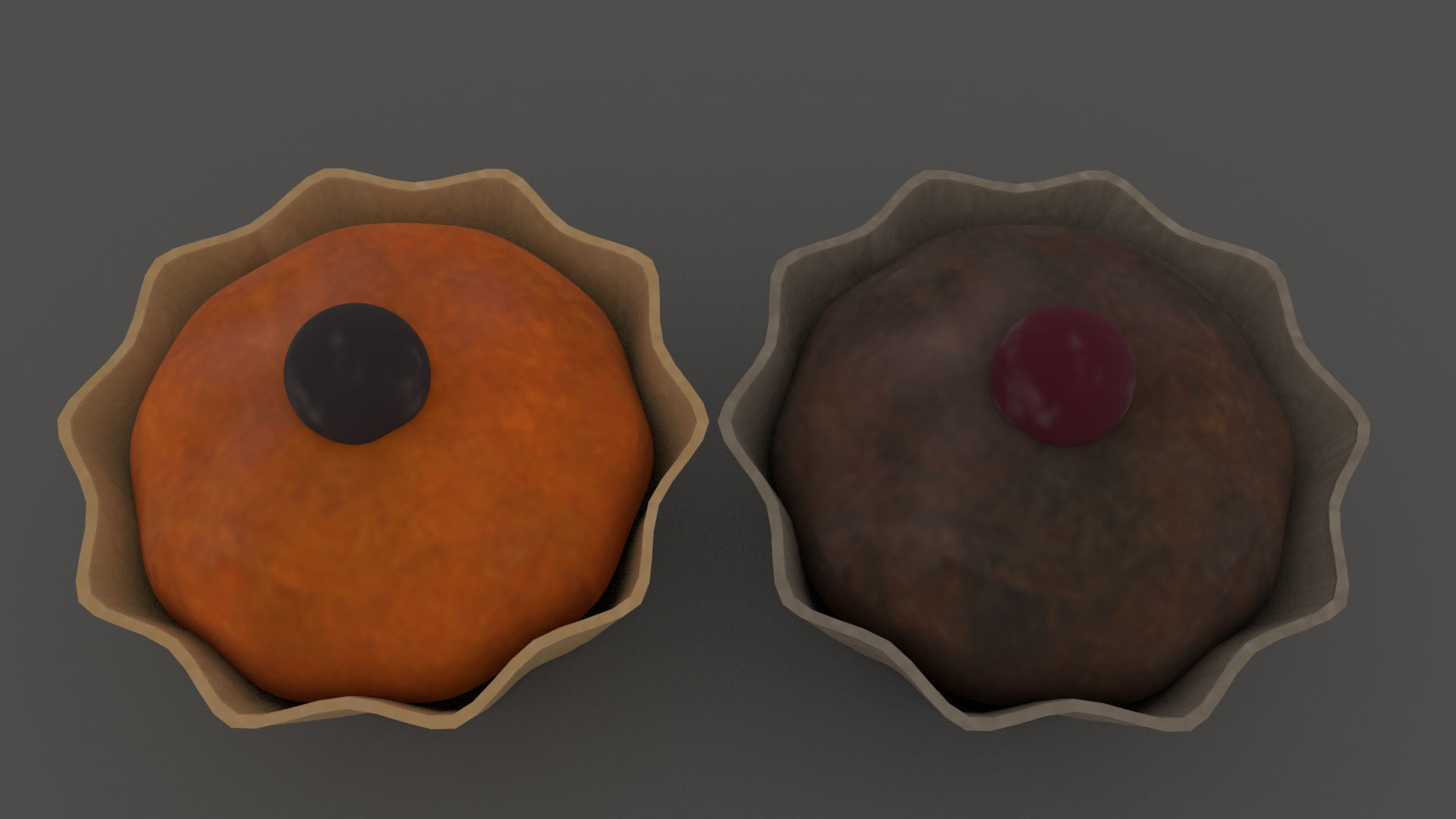 Muffin Cupcakes Low-poly 3D model_1