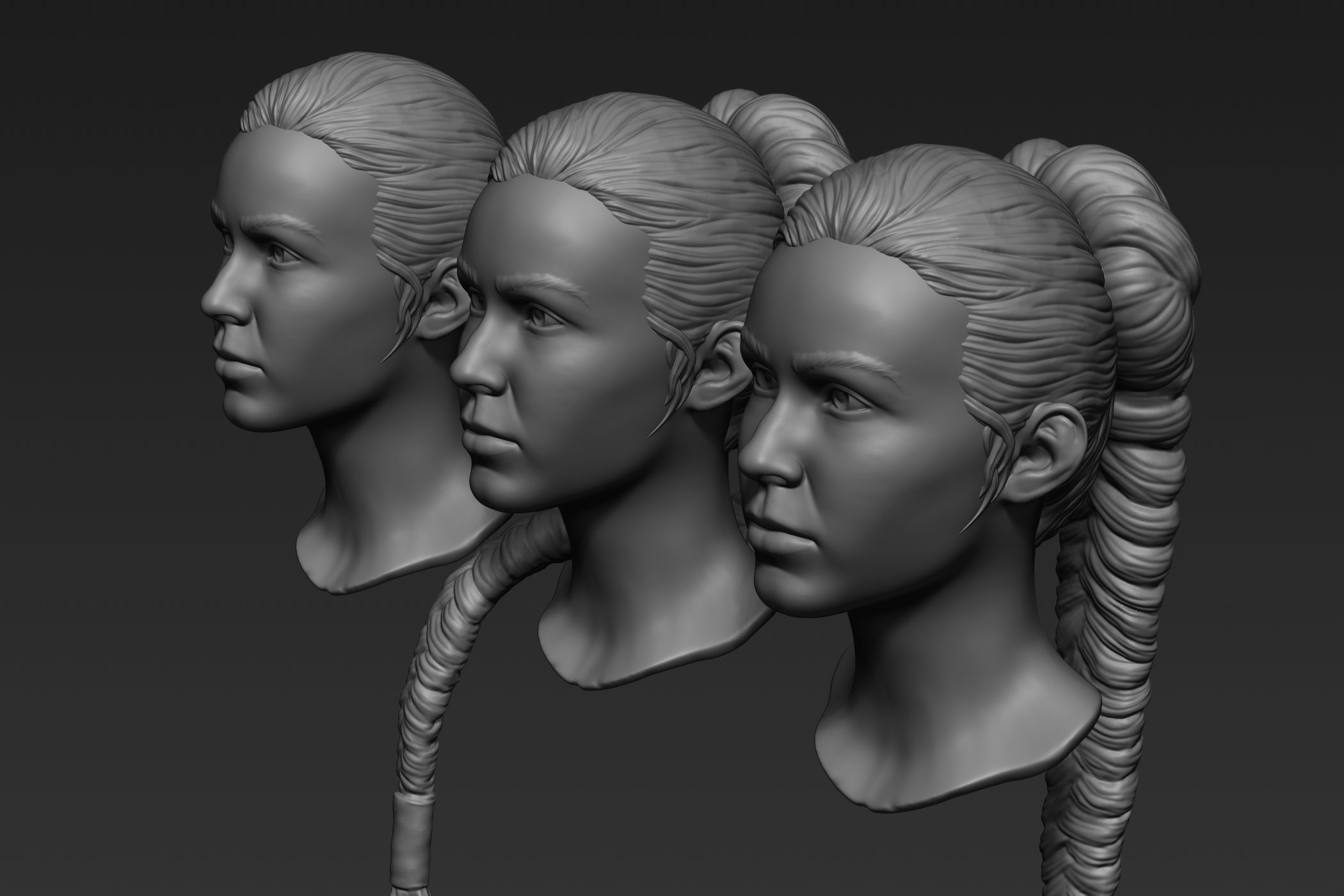 Female Hair Collection 3 3D model_4