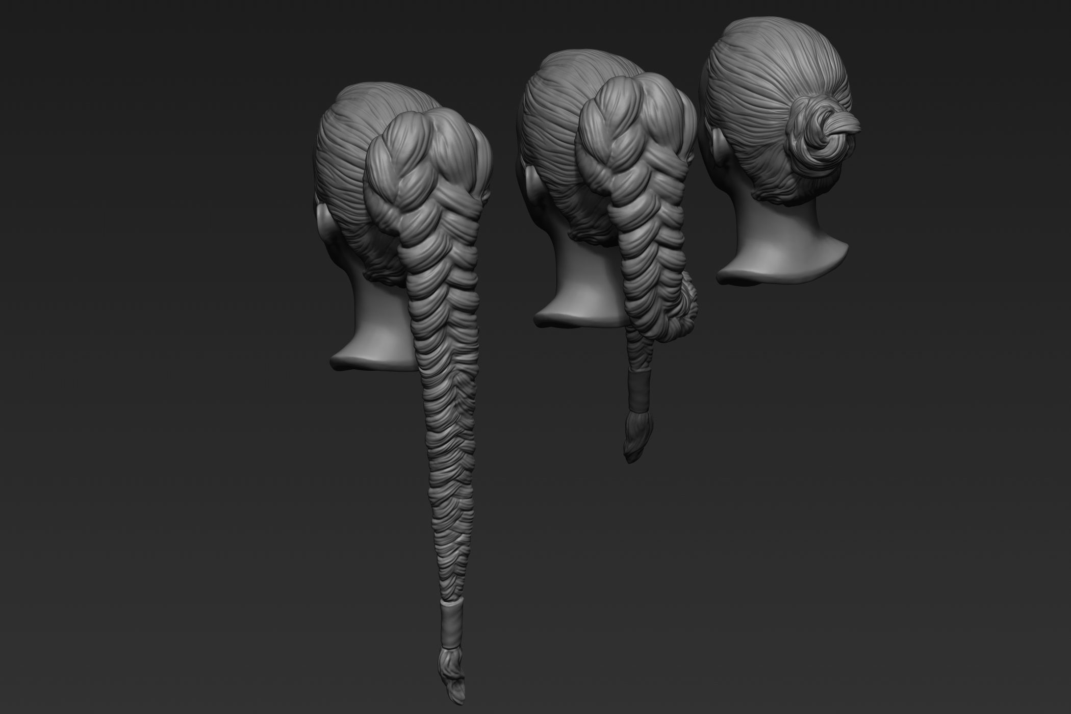 Female Hair Collection 3 3D model_3