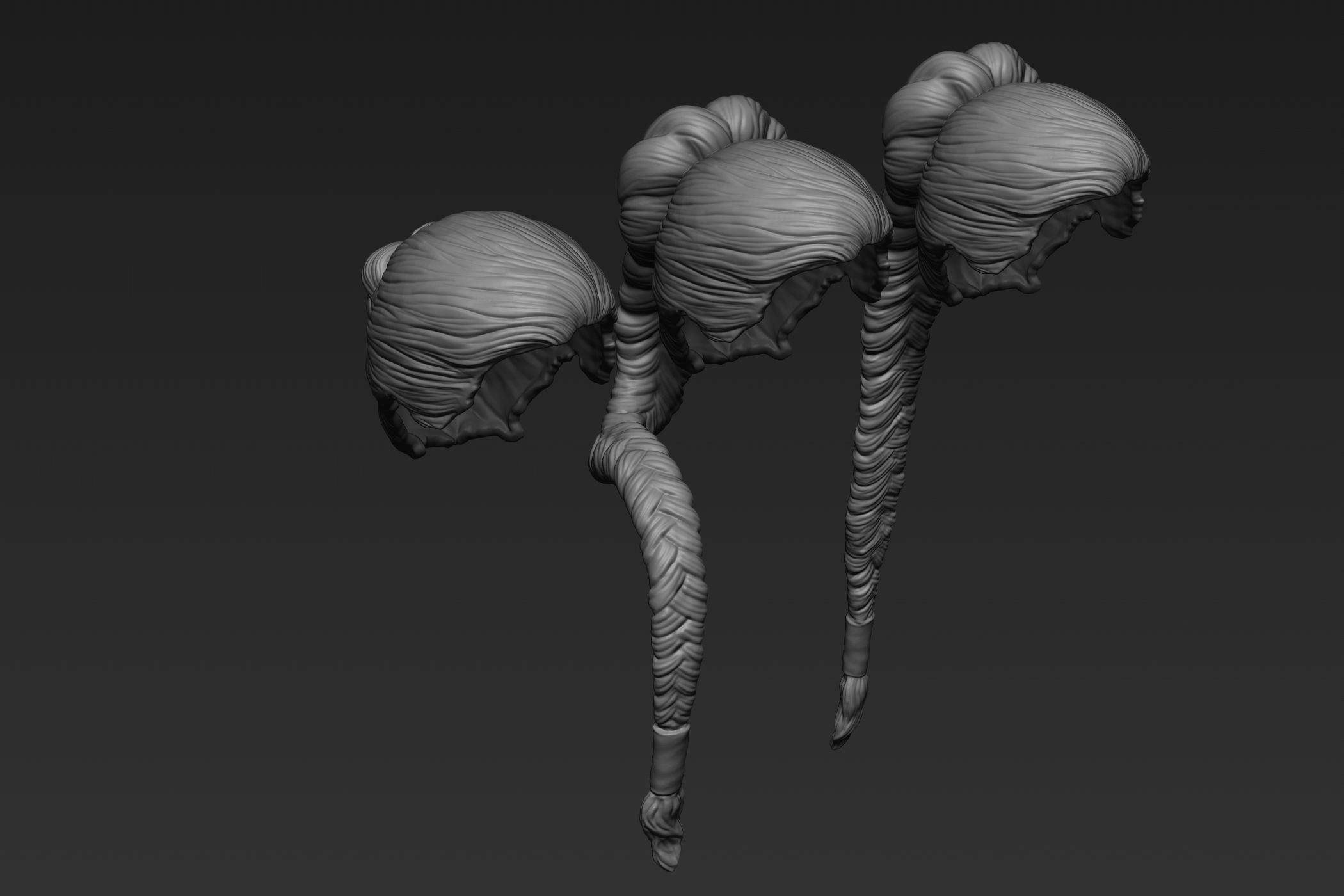 Female Hair Collection 3 3D model_6