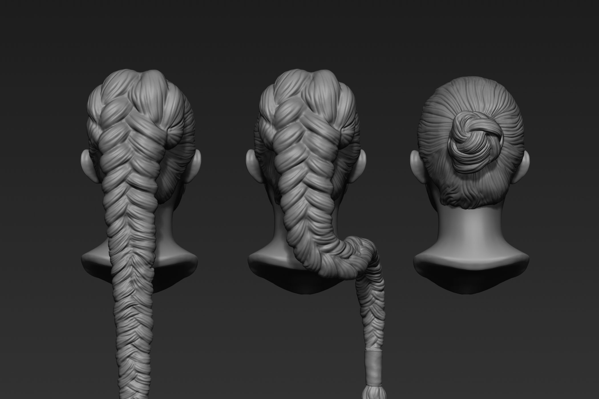 Female Hair Collection 3 3D model_1