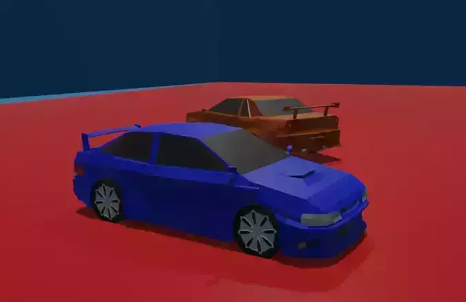 TWO LOW POLY JDM CAR