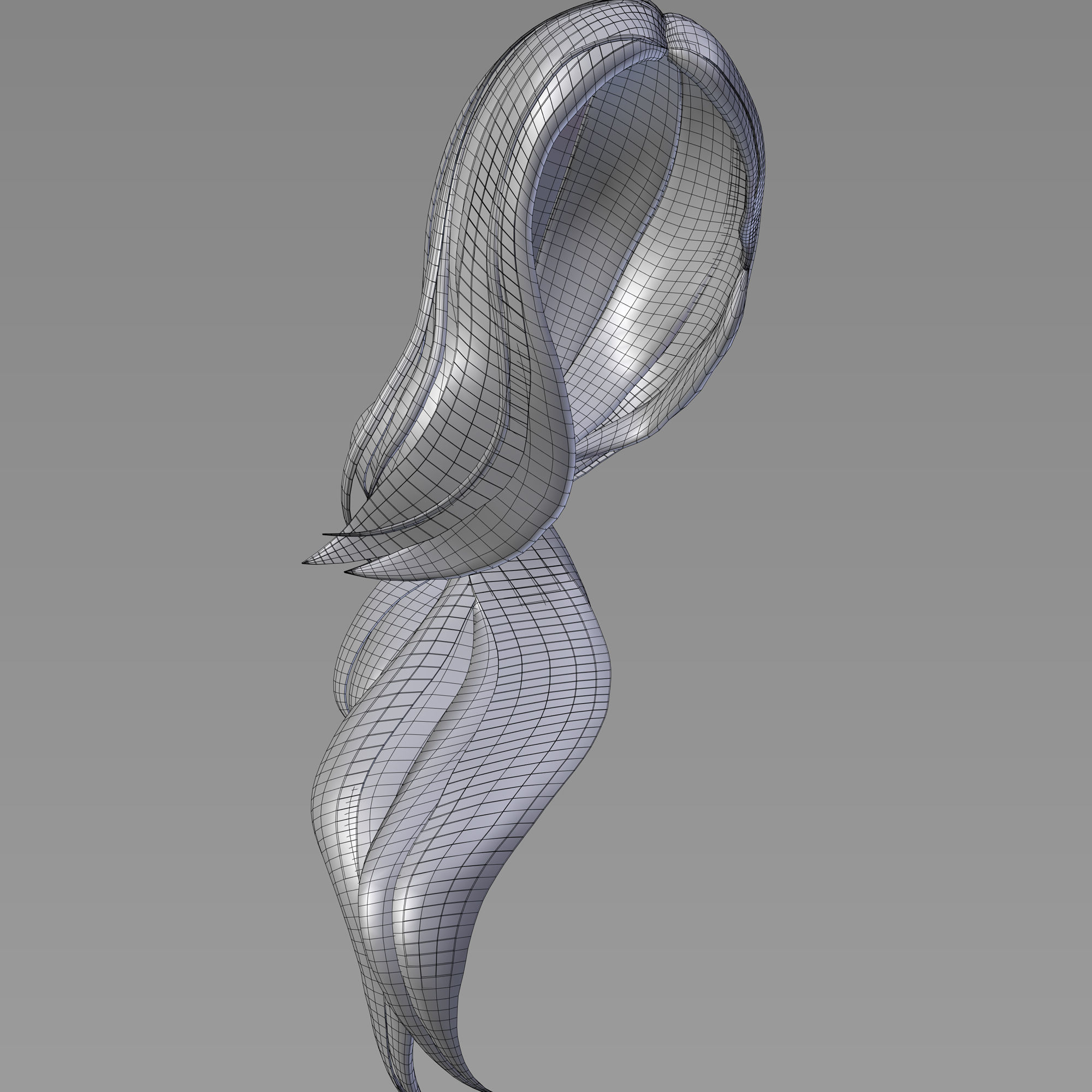 3D Female hairstyle - Windrose Lowpoly 3D model_5