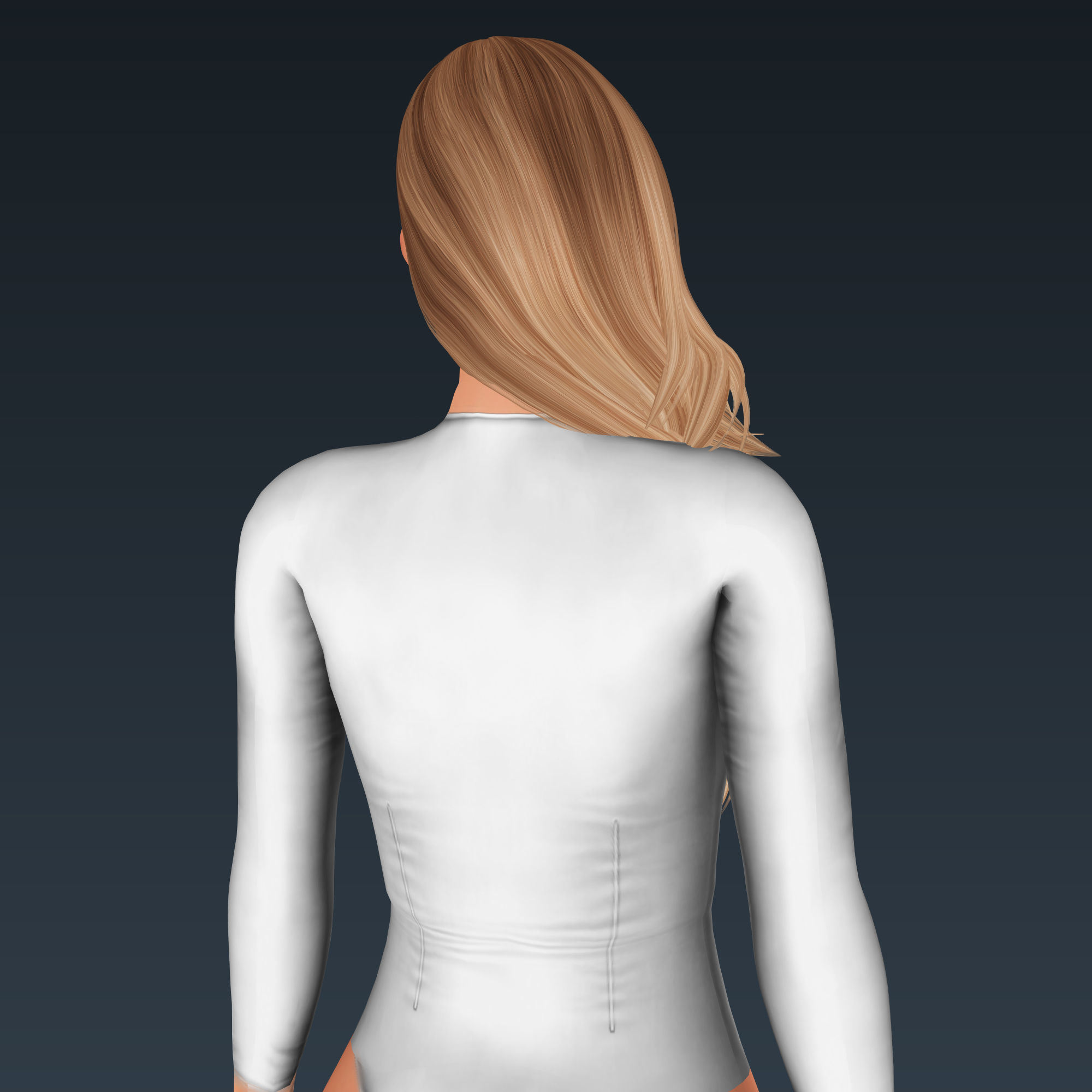3D Female hairstyle - Windrose Lowpoly 3D model_2