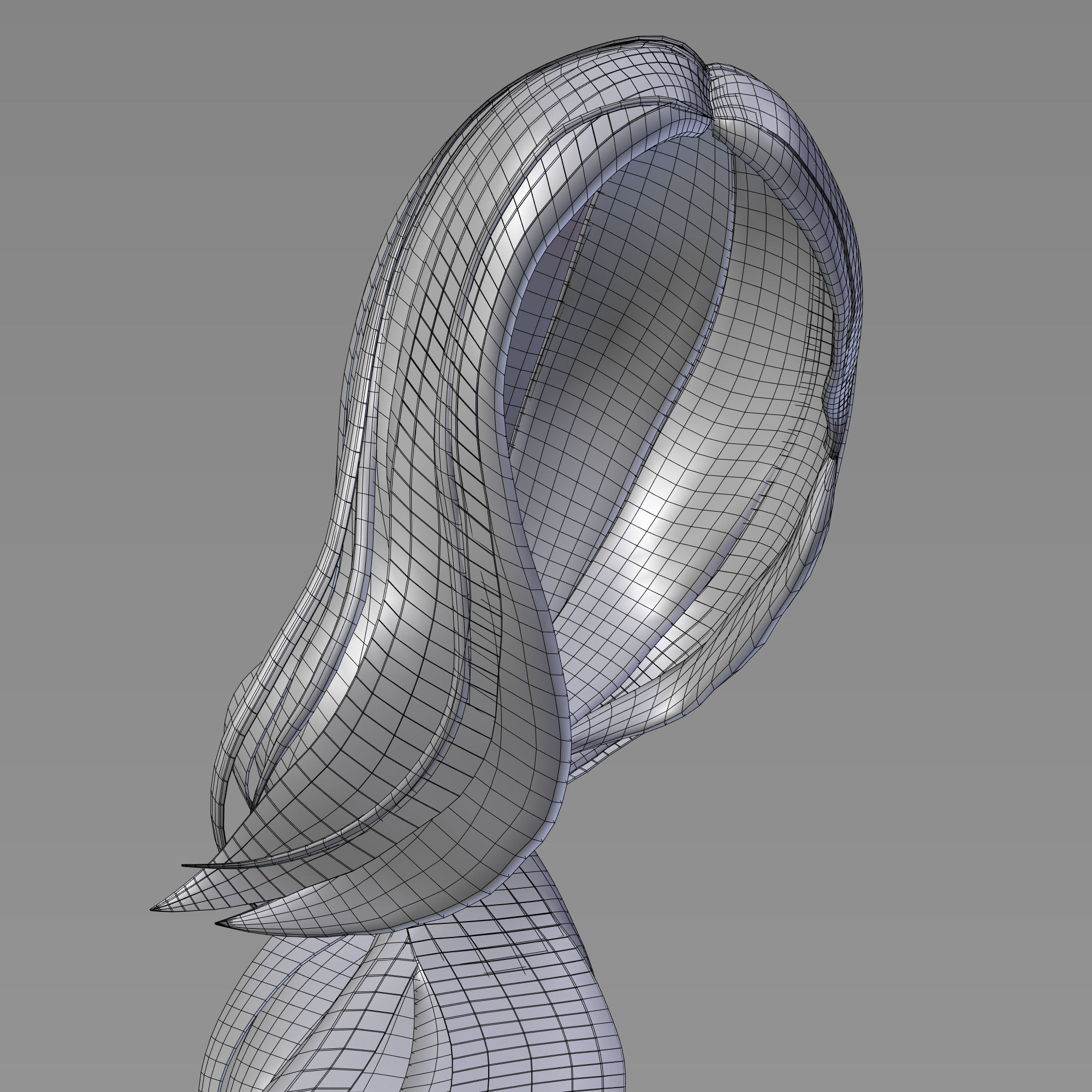 3D Female hairstyle - Windrose Lowpoly 3D model_4