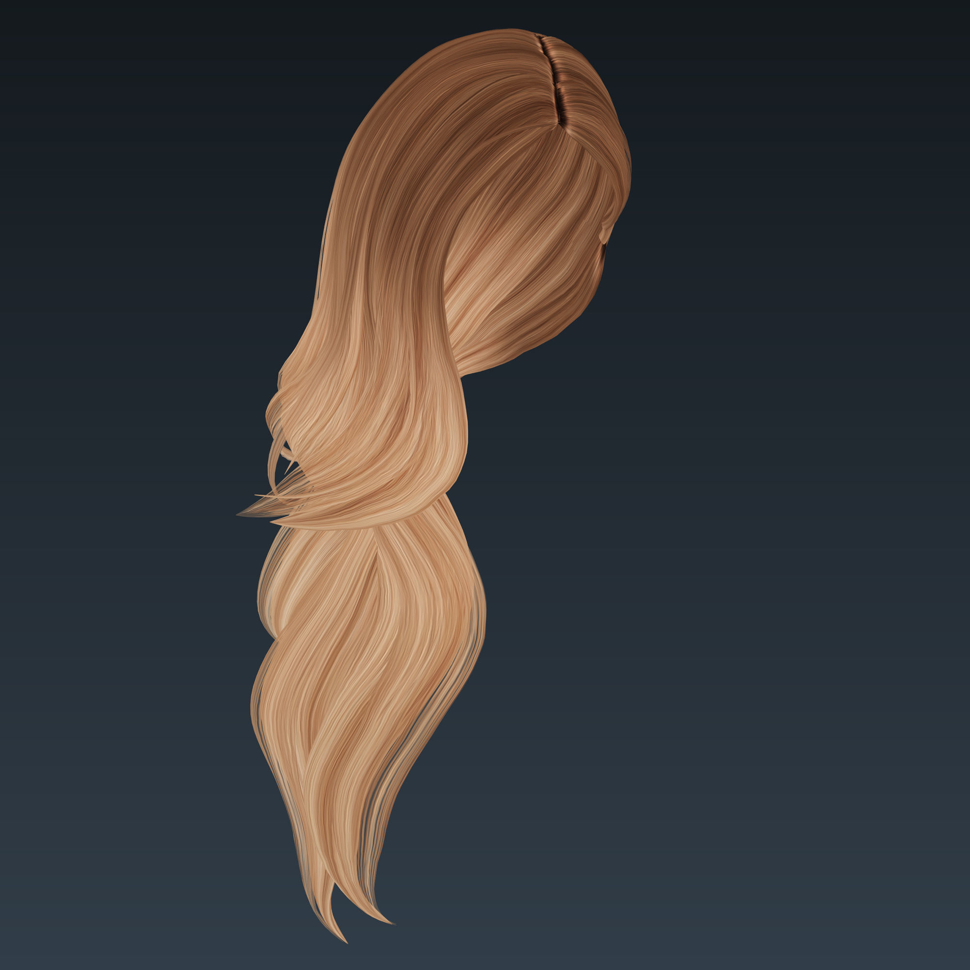 3D Female hairstyle - Windrose Lowpoly 3D model_1