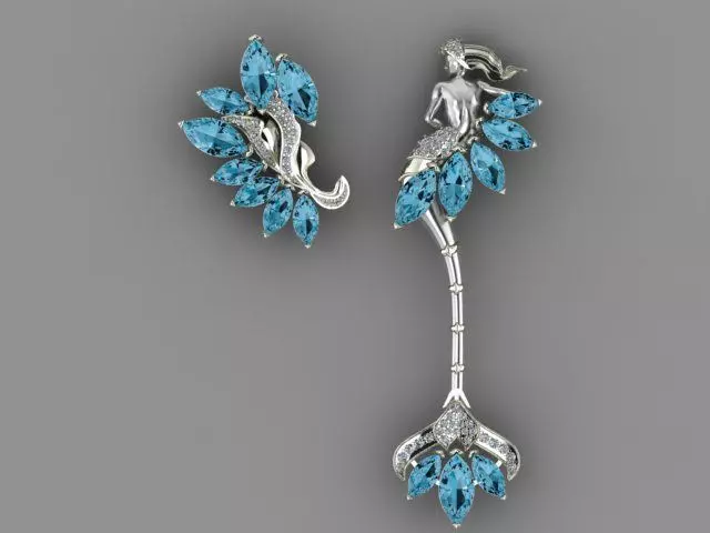 Ocean Siren brooch 3D print model