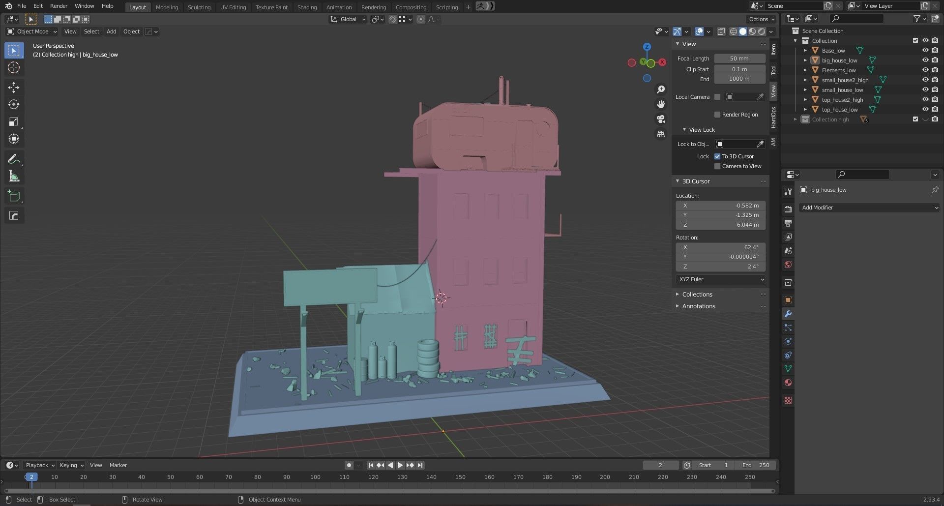 Old house 3D model Low-poly 3D model_8