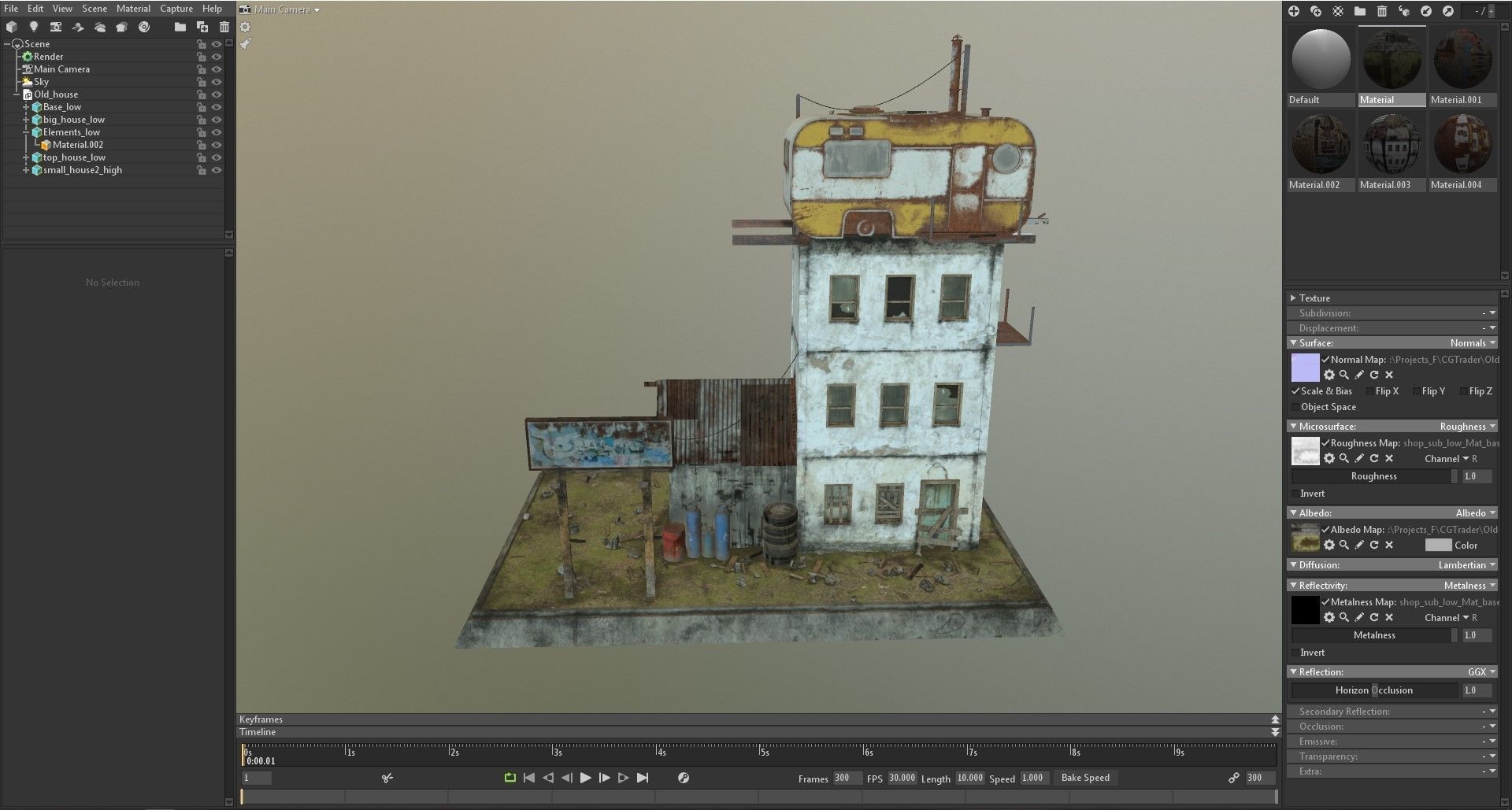 Old house 3D model Low-poly 3D model_9