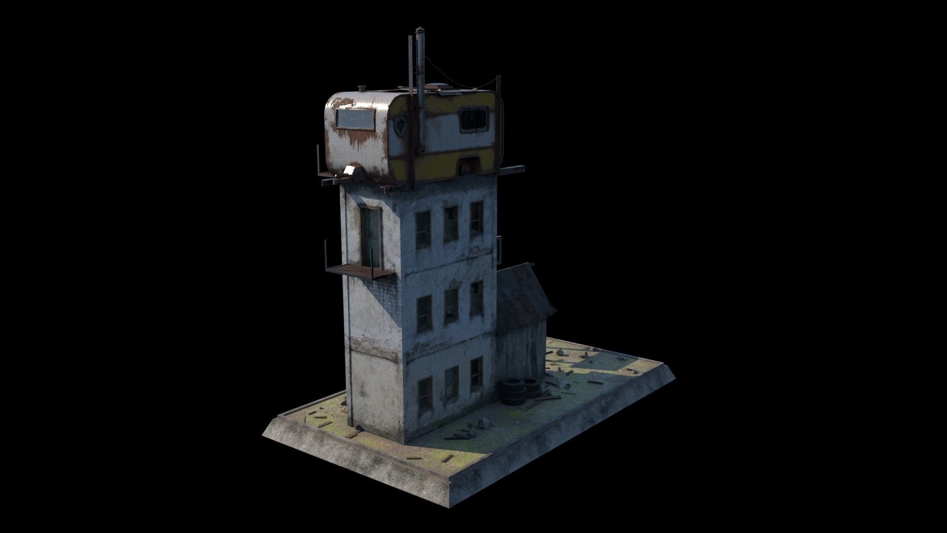 Old house 3D model Low-poly 3D model_3