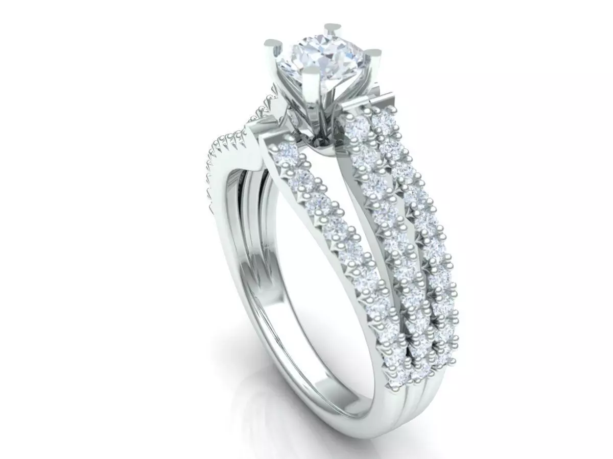 Diamond engagement ring solitaire Free 3D print model