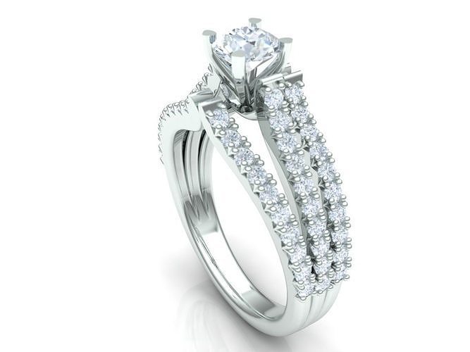 Diamond engagement ring solitaire Free 3D print model