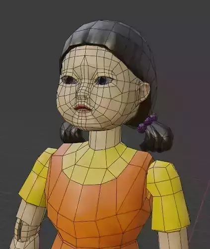 Squid Game Doll Animated Low-poly 3D model Squid Game Doll Animated Low-poly 3D model