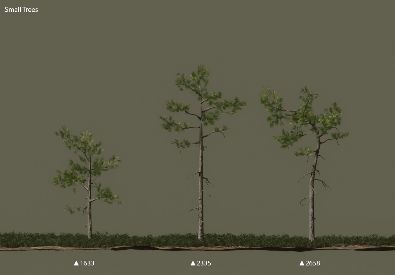 Pine trees forest Low-poly 3D model_5