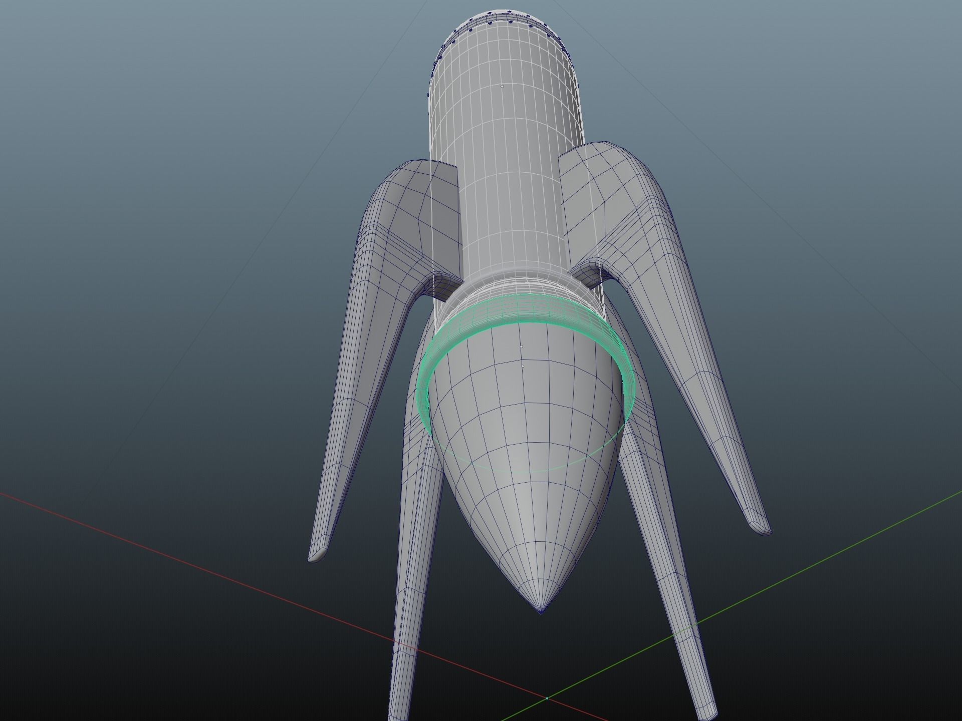 Rocket Ship Low-poly 3D model_10