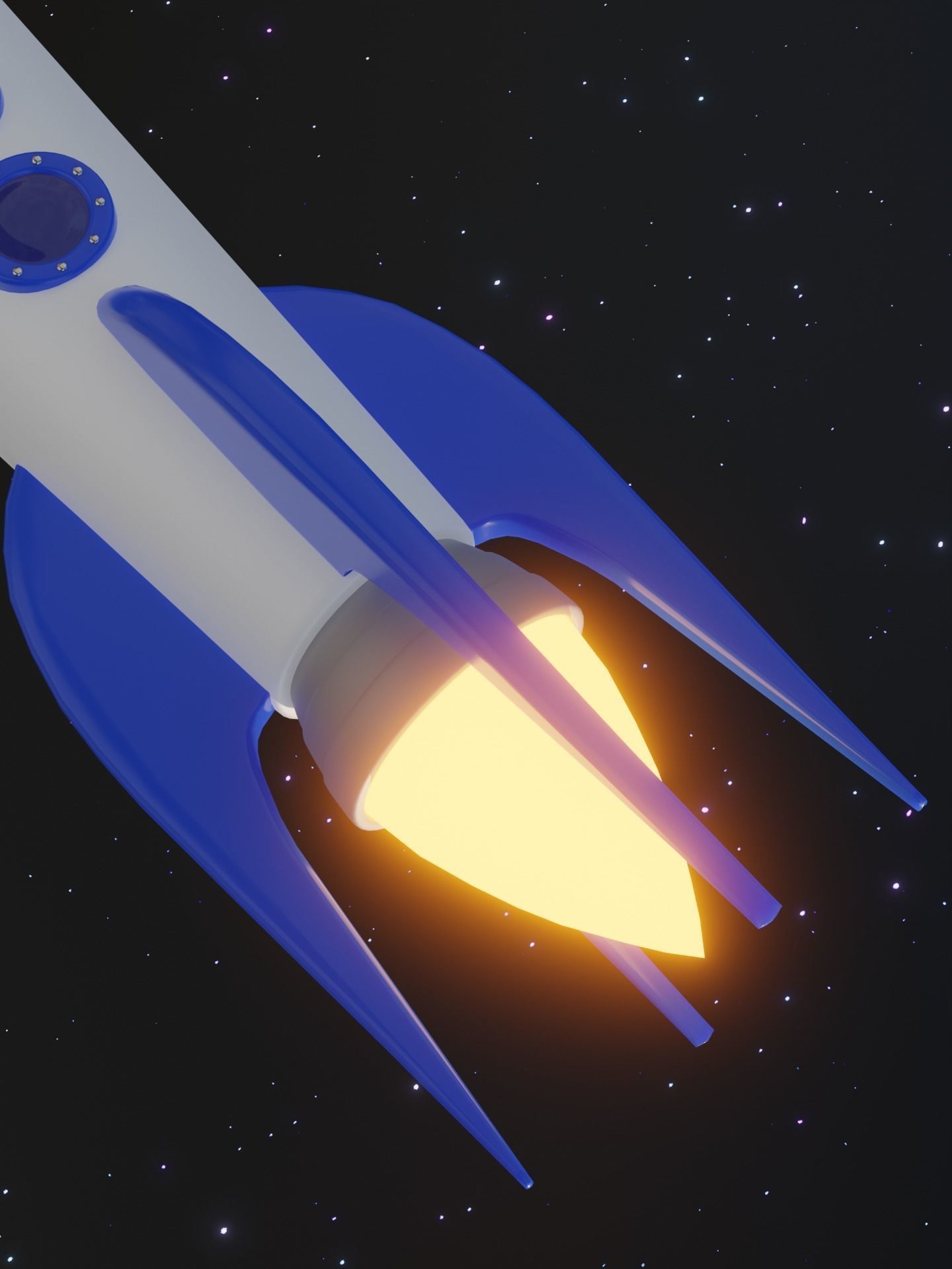 Rocket Ship Low-poly 3D model_2