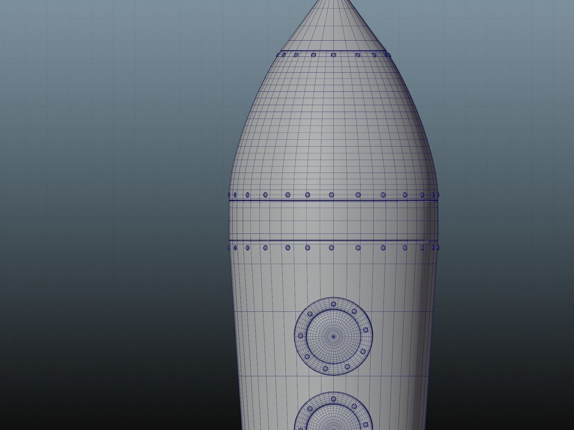 Rocket Ship Low-poly 3D model_8