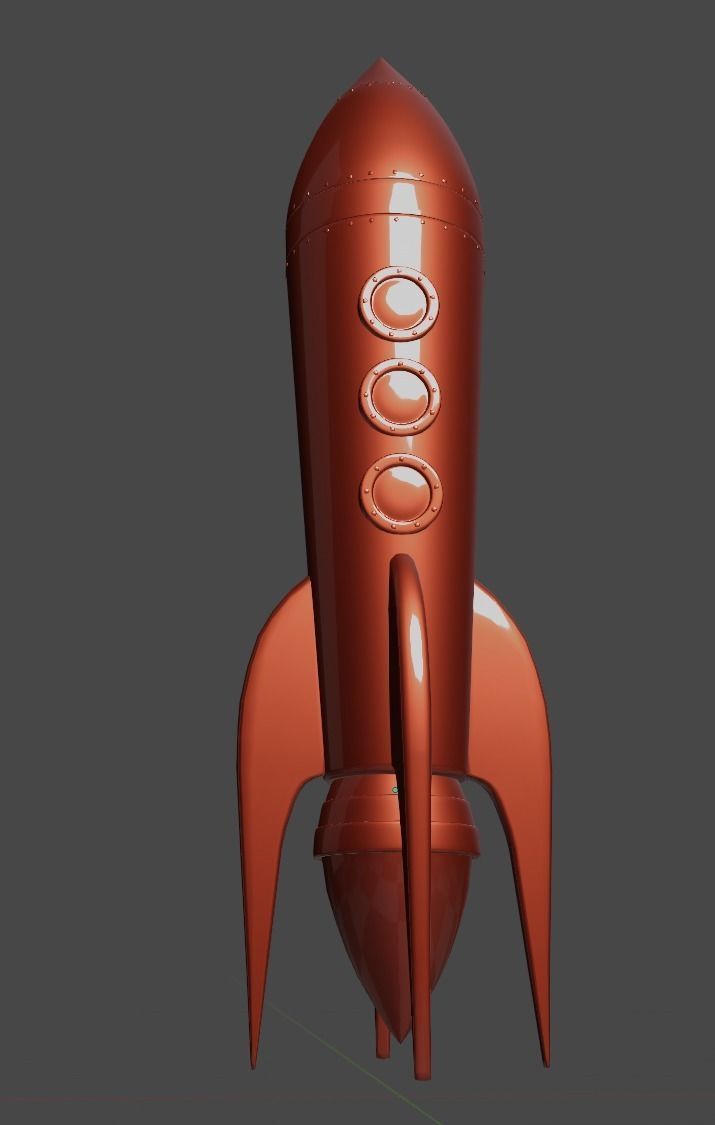 Rocket Ship Low-poly 3D model_6