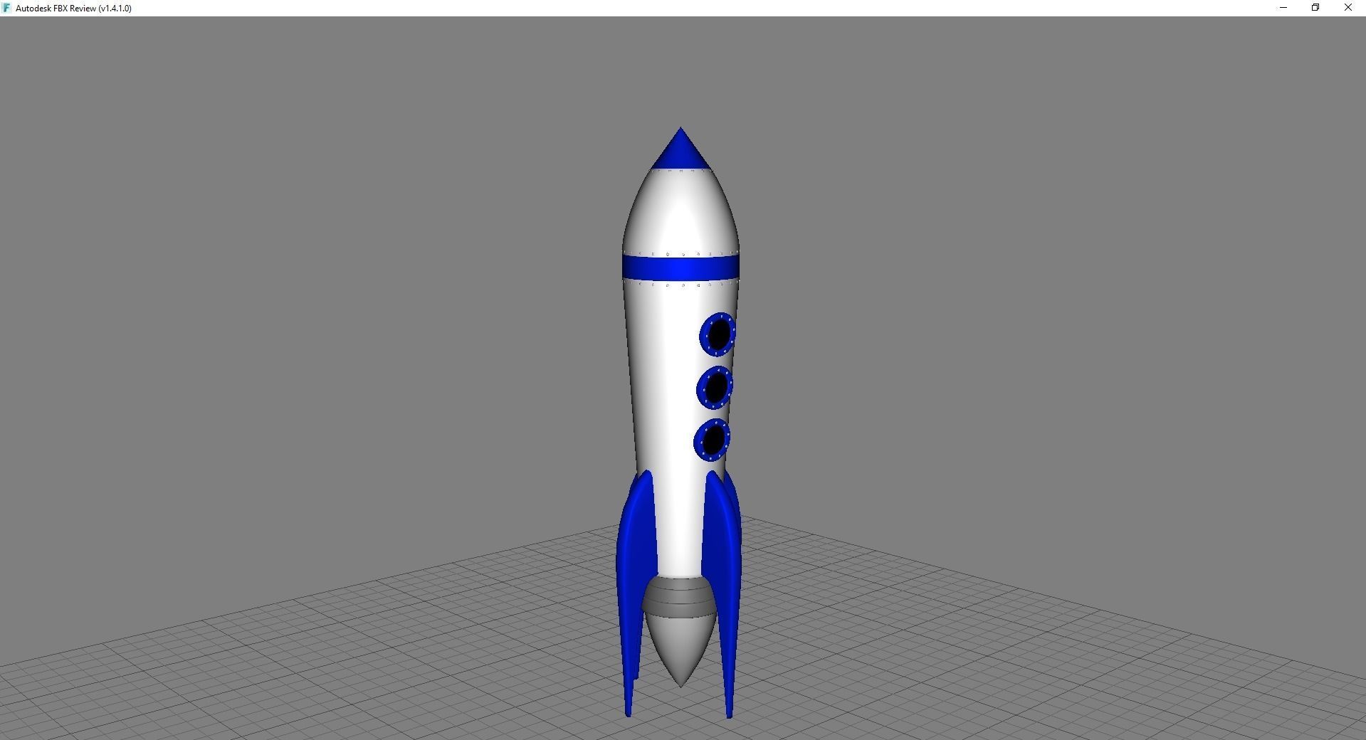 Rocket Ship Low-poly 3D model_5