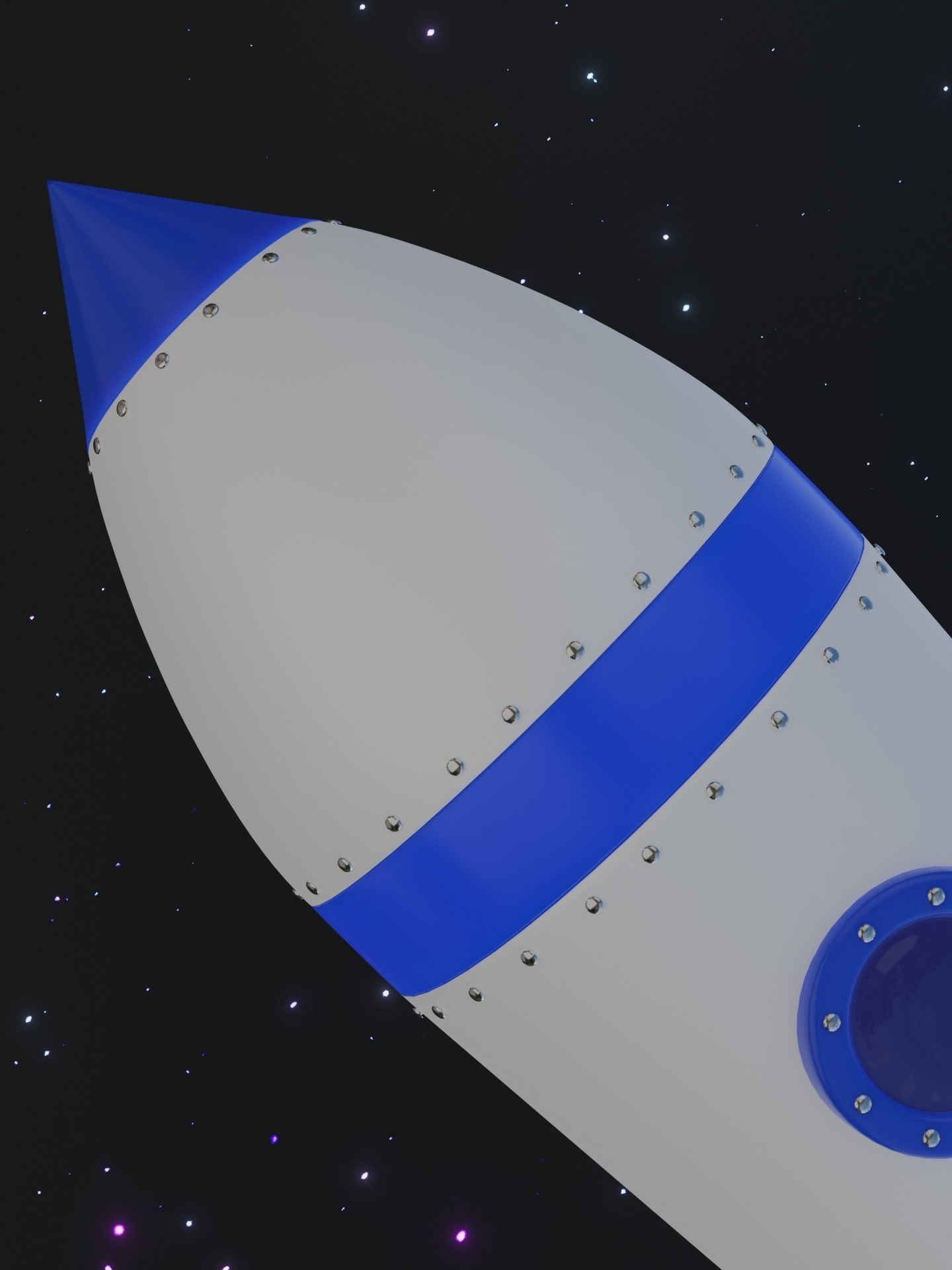 Rocket Ship Low-poly 3D model_1