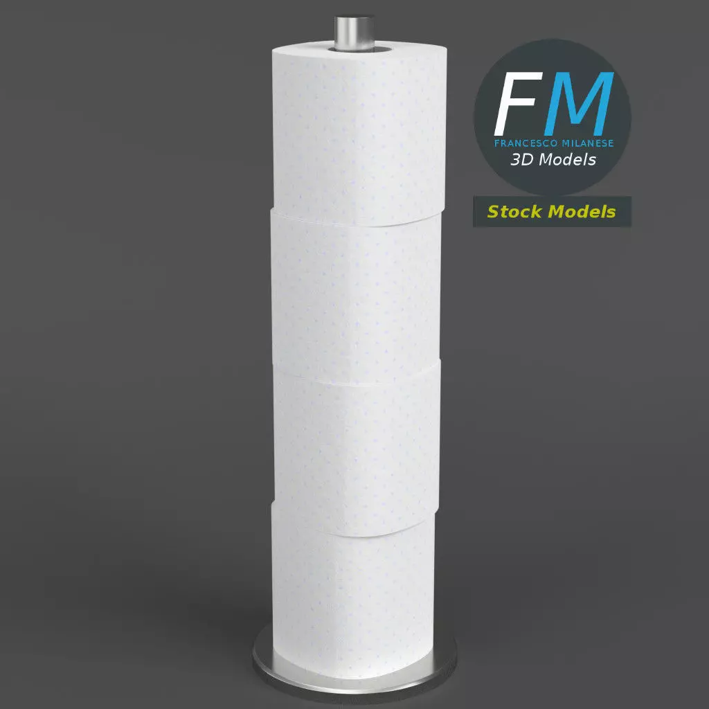 Toilet paper rolls holder 3D model_0