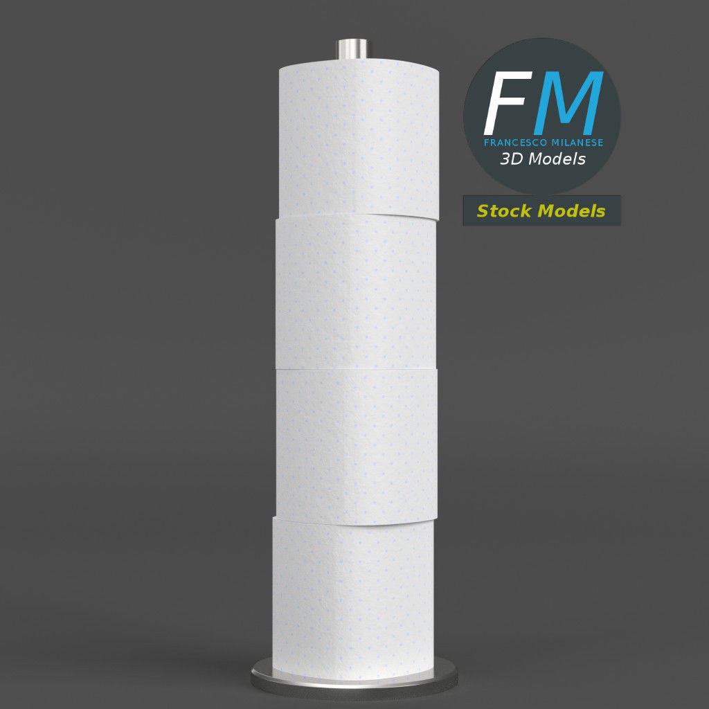 Toilet paper rolls holder 3D model_3