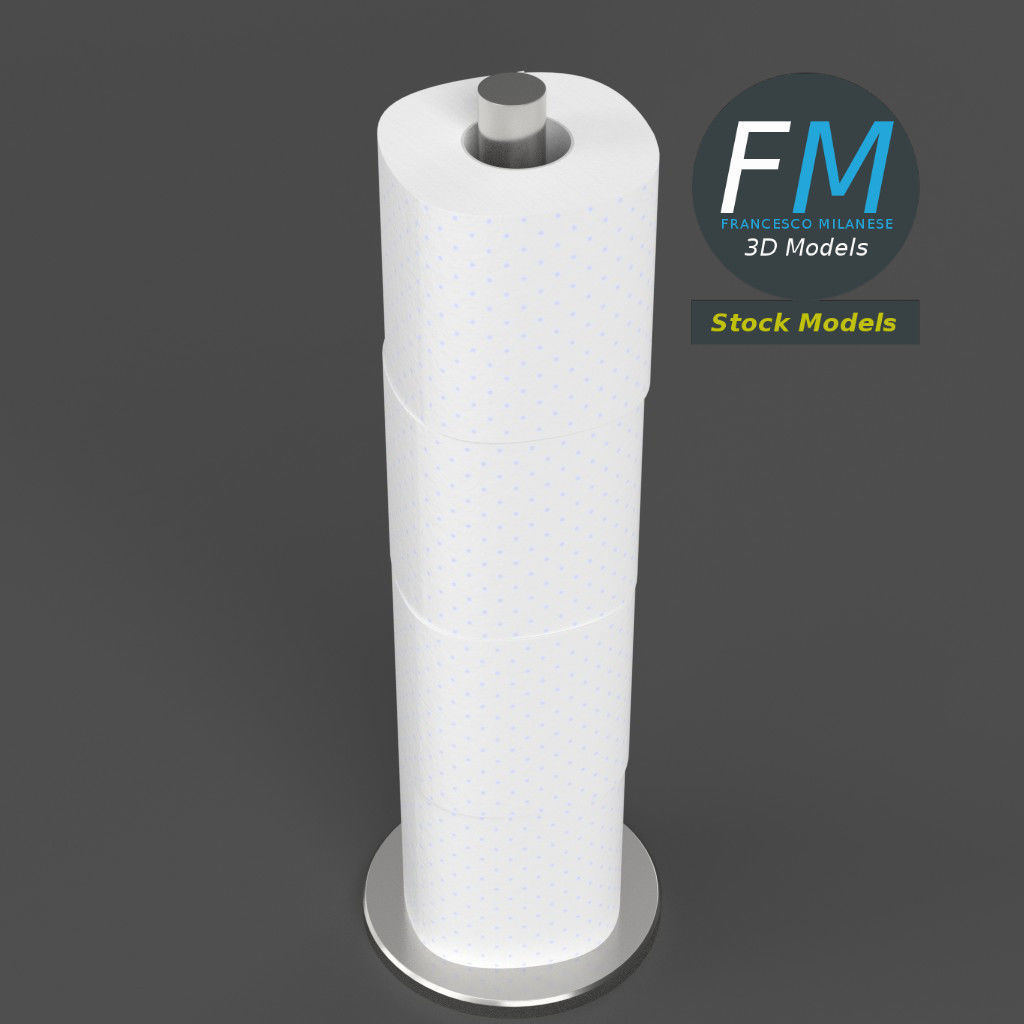 Toilet paper rolls holder 3D model_2