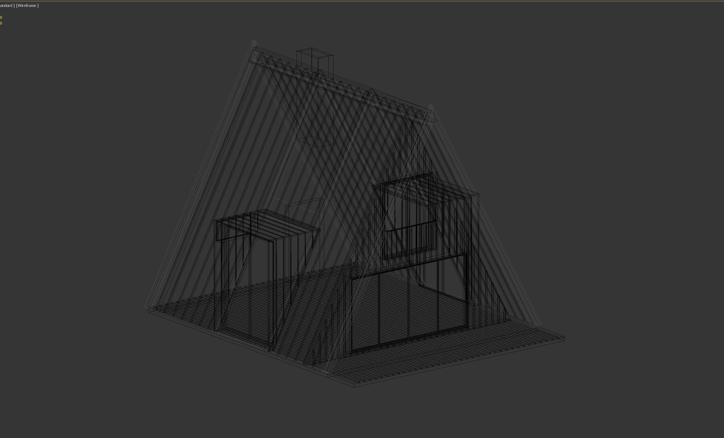 House 2 group of cabins in woods Free 3D model_3