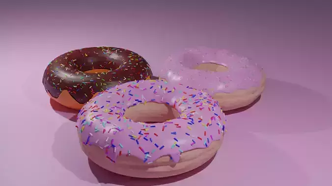 Donuts donut with sprinkles 3D model