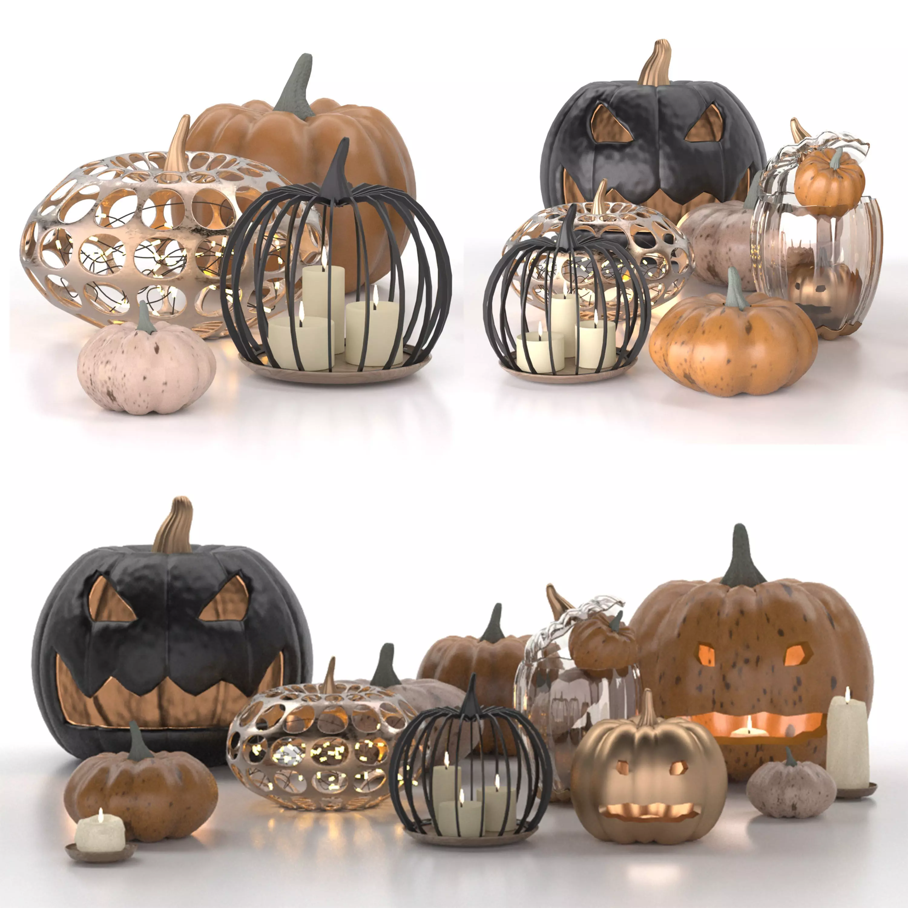 Halloween decorative set 3D model_0