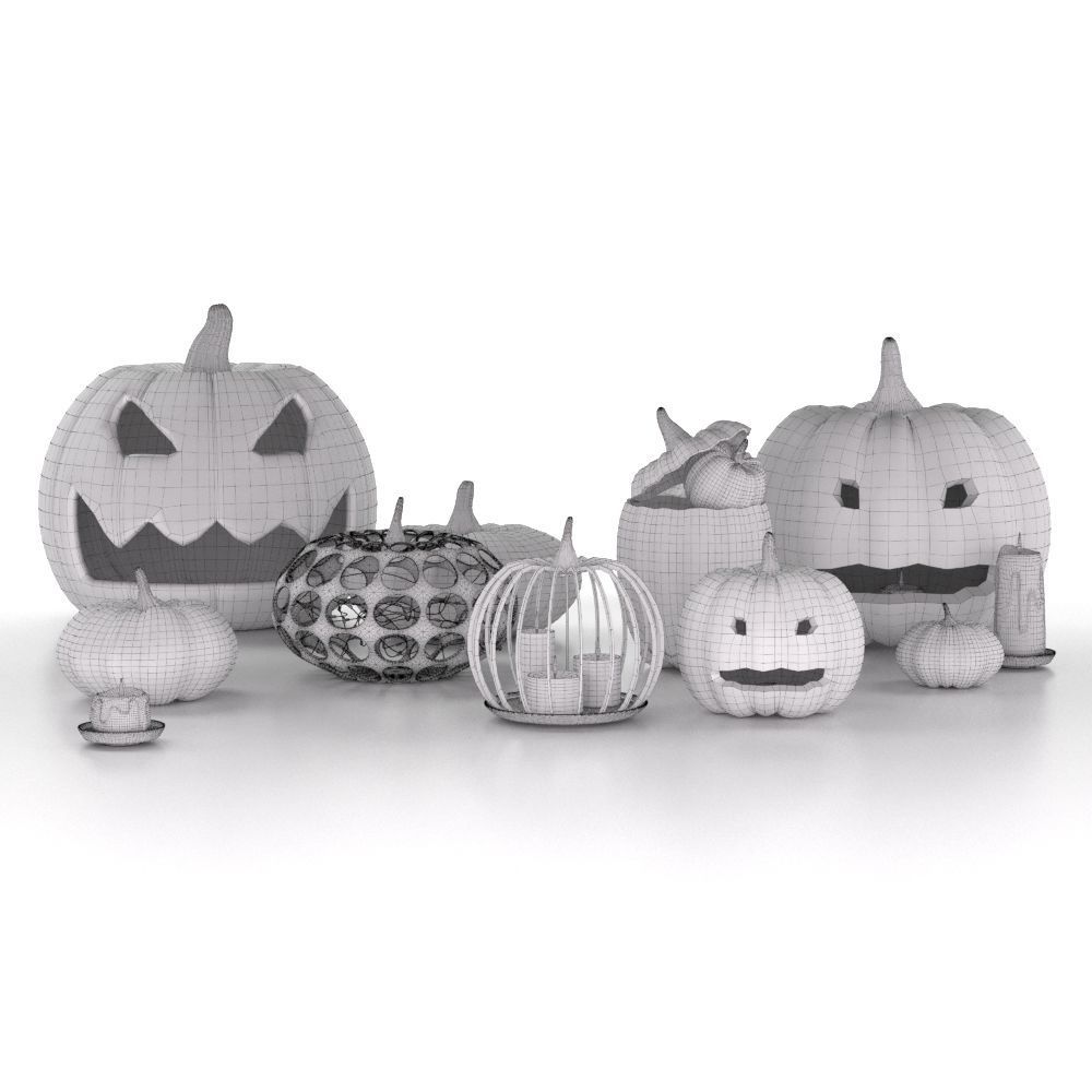 Halloween decorative set 3D model_2