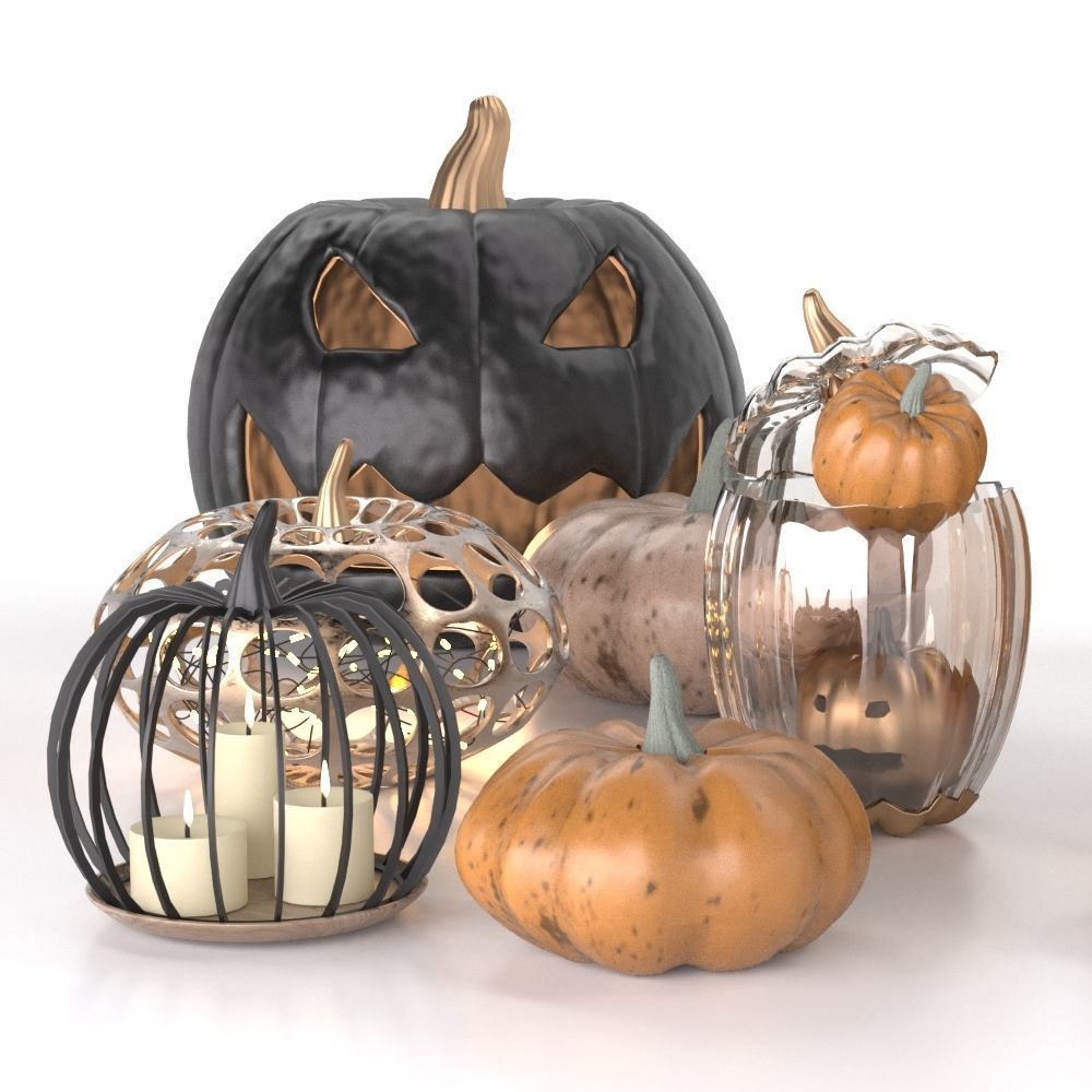 Halloween decorative set 3D model_6