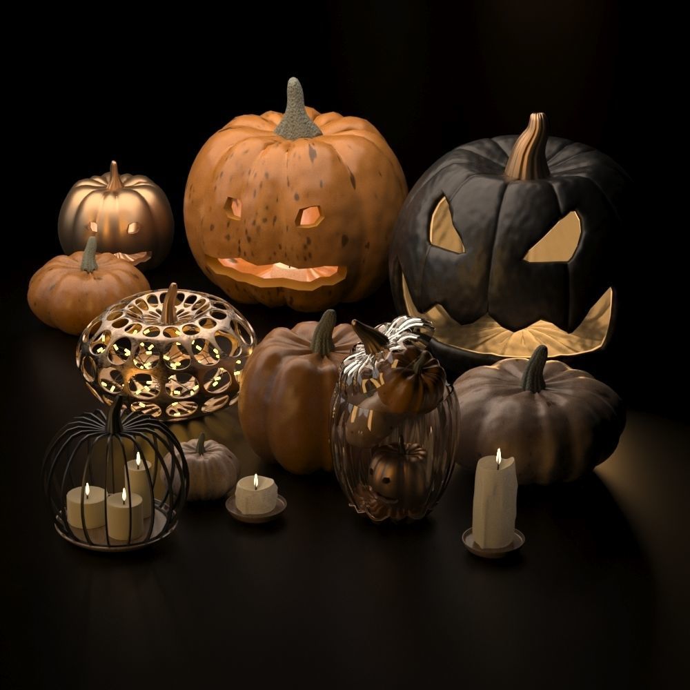 Halloween decorative set 3D model_3