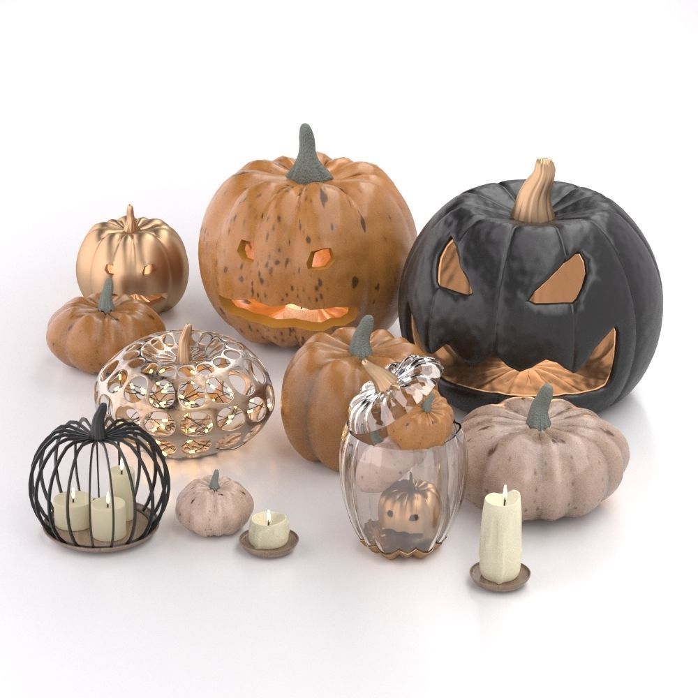 Halloween decorative set 3D model_1