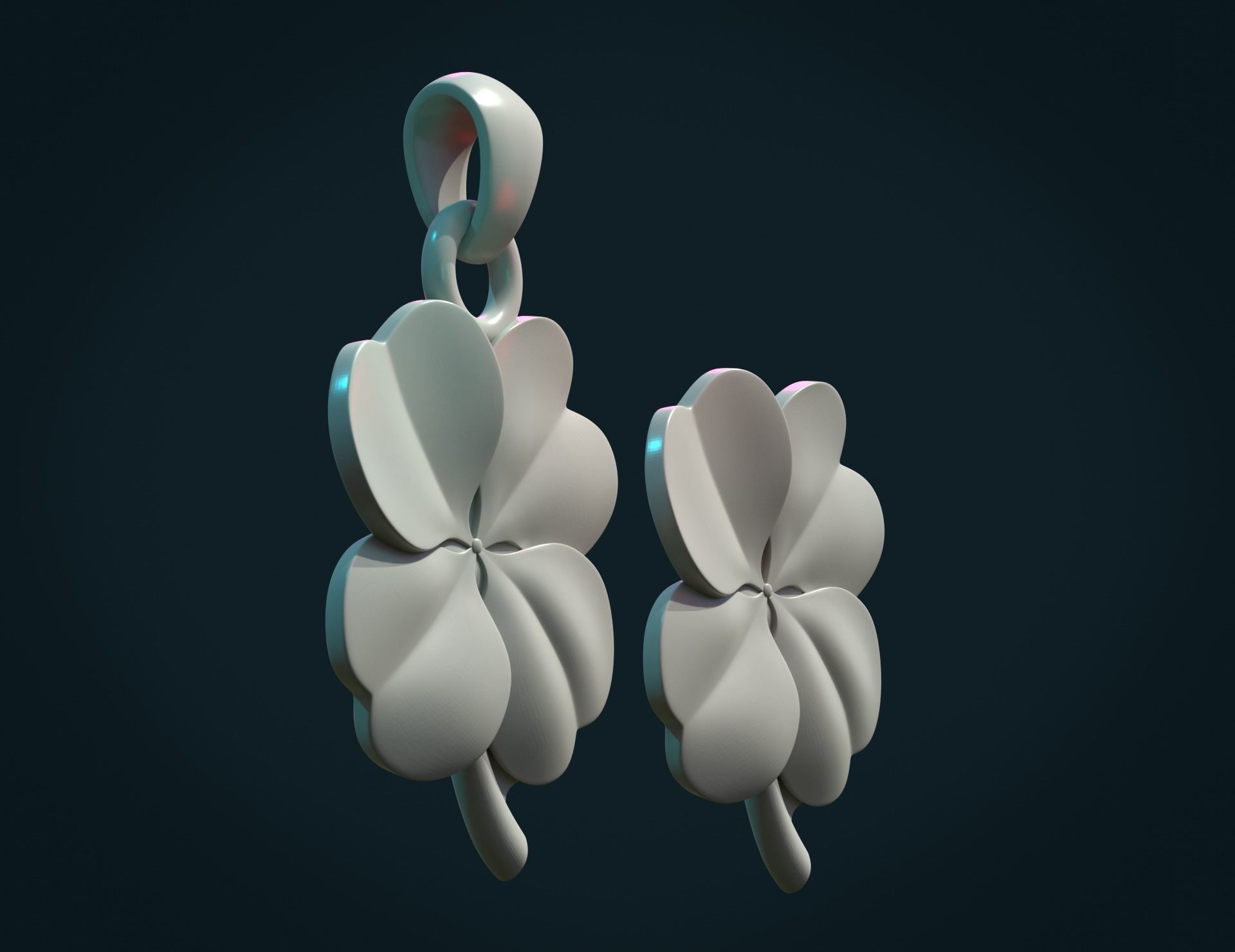 Clover Pendant 3D print model_3
