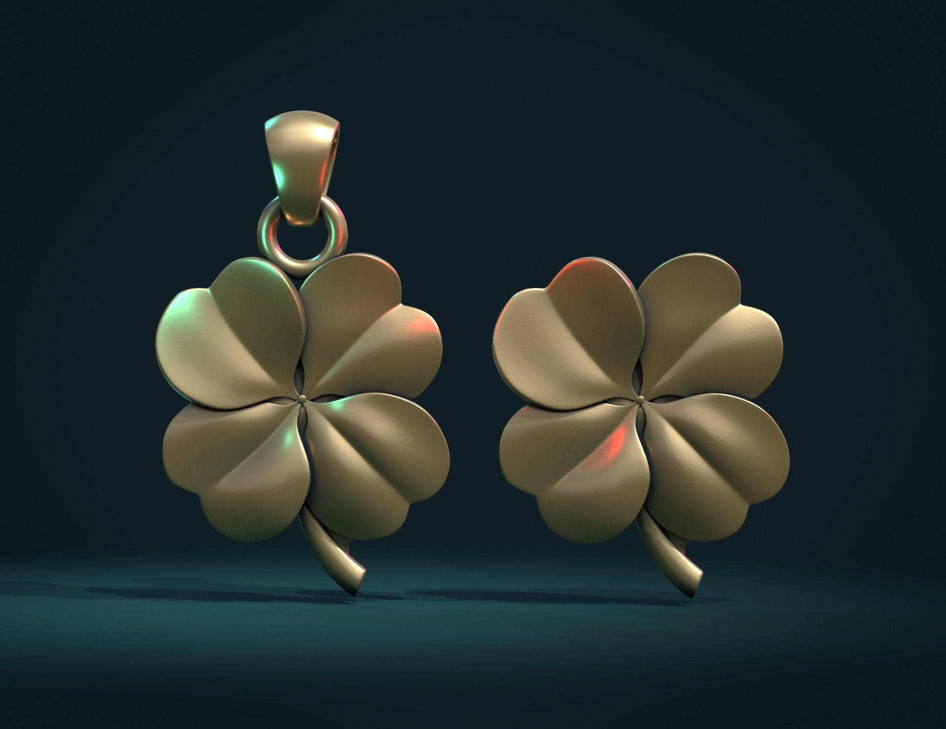 Clover Pendant 3D print model_2