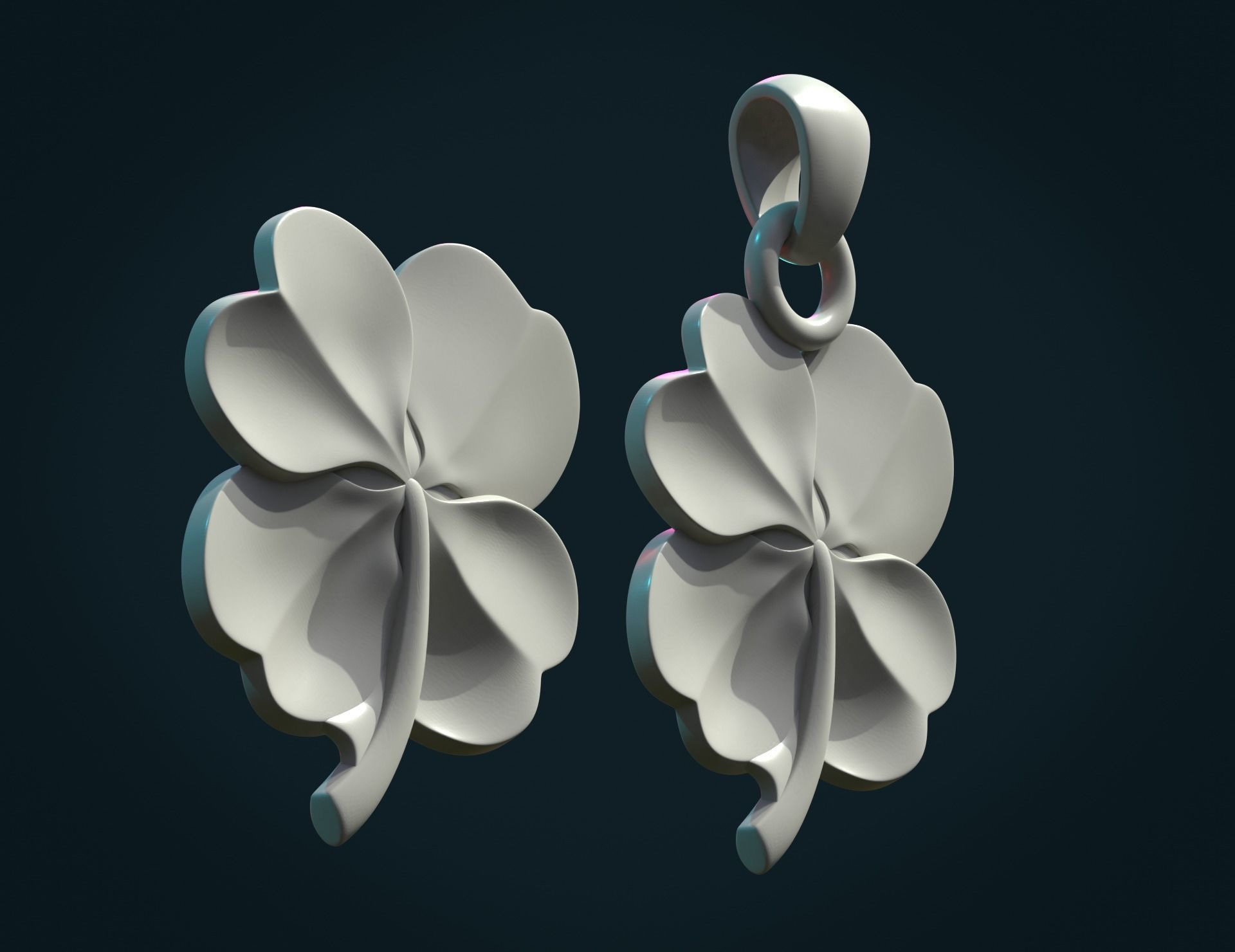 Clover Pendant 3D print model_4