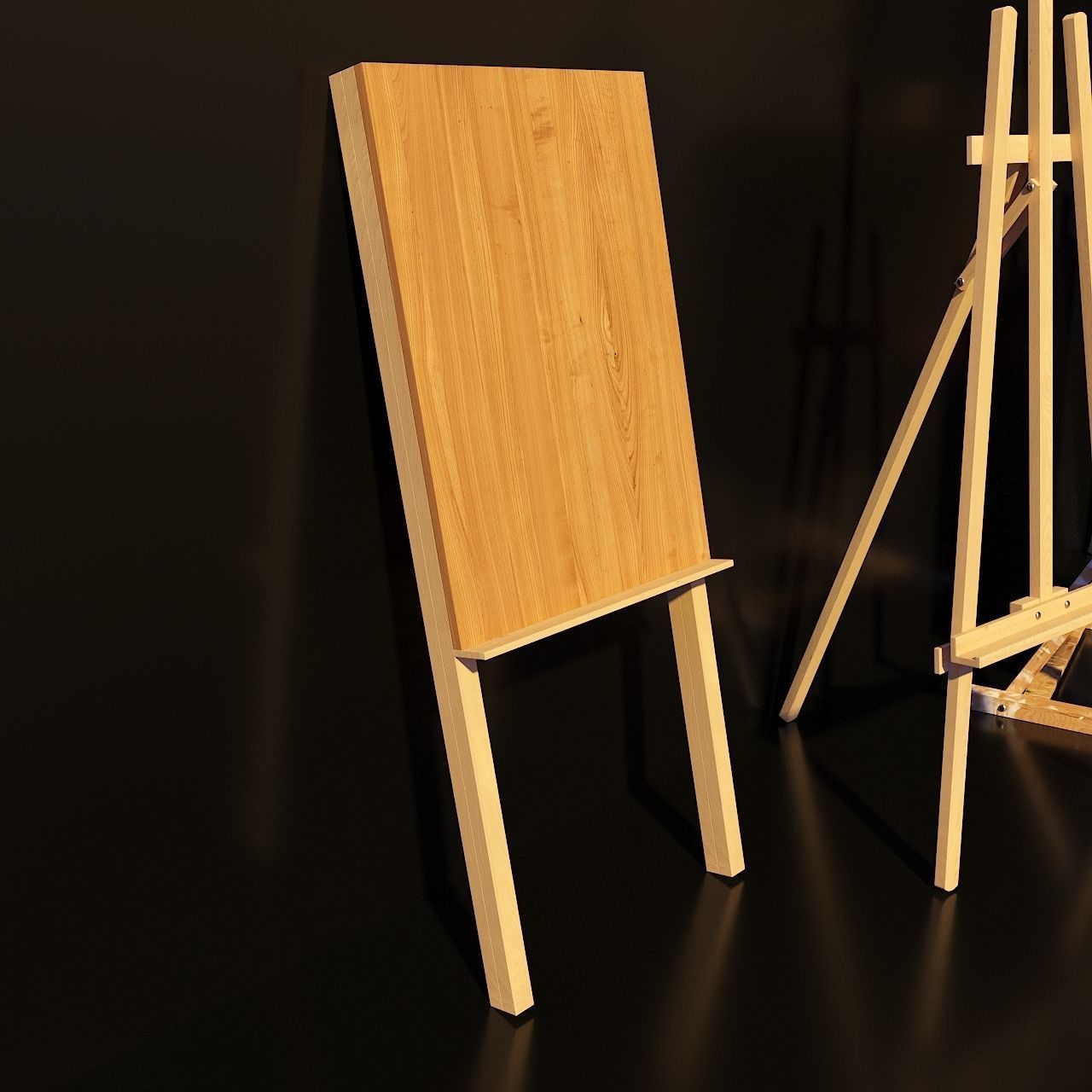 Artist Studio Easels Set 190 03 3D model_4