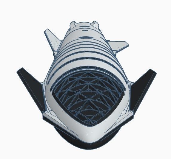 SpaceX Starship SN8 with interior raptors and legs 3D print model_1
