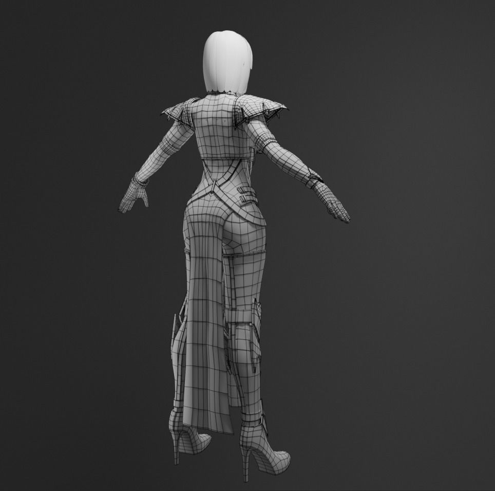 Akira - Game Ready Character Free low-poly 3D model_5