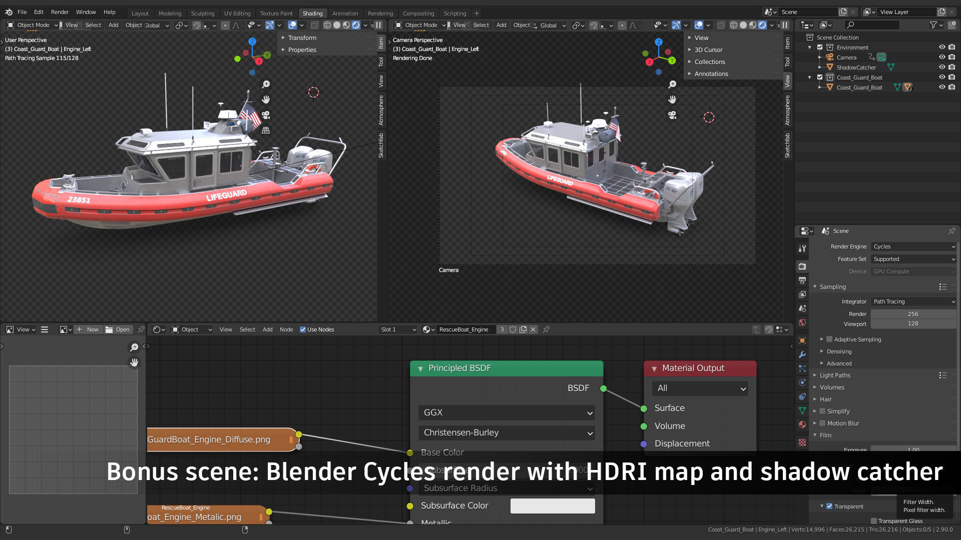 Coast Guard Rescue Boat Low-poly 3D model_7