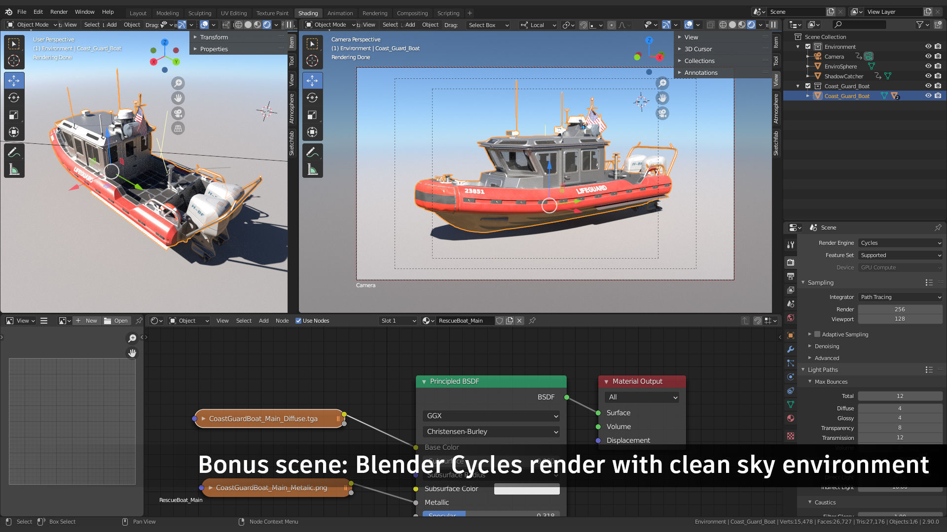 Coast Guard Rescue Boat Low-poly 3D model_6
