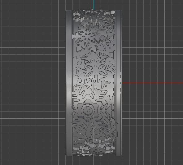 Christmas ring with snowflakes 3D print model_8