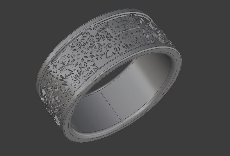 Christmas ring with snowflakes 3D print model_9