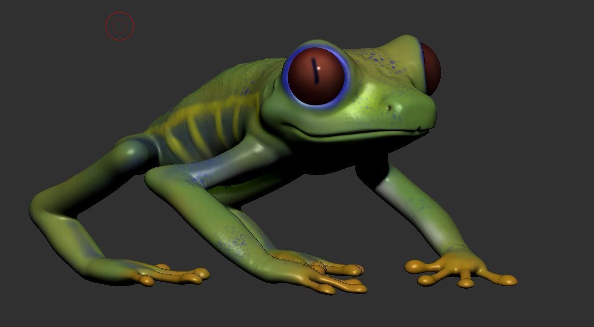 Frog sculpt model high-low mesh 3D print model_4