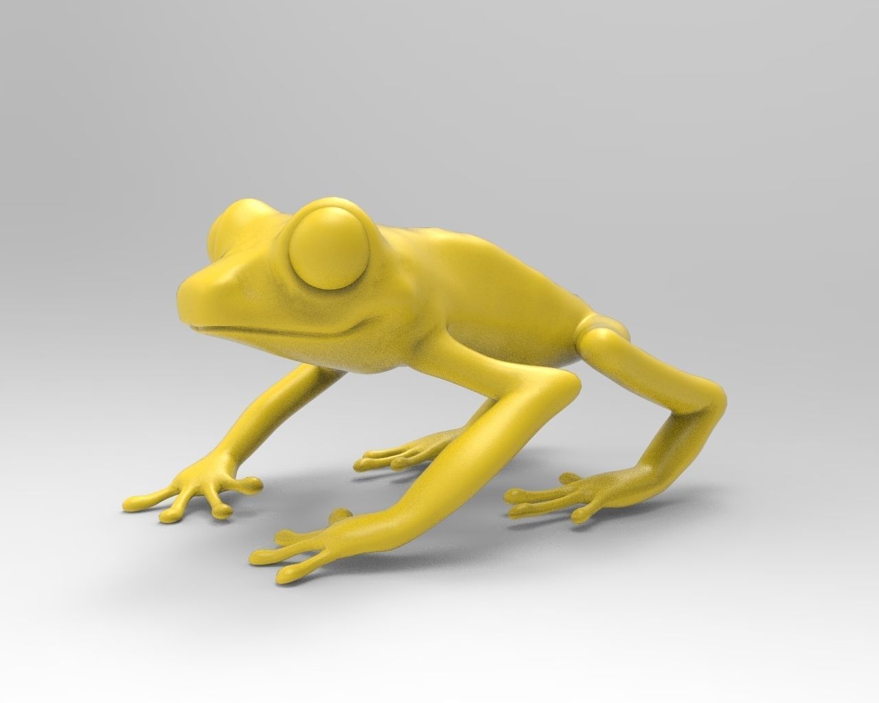 Frog sculpt model high-low mesh 3D print model_3