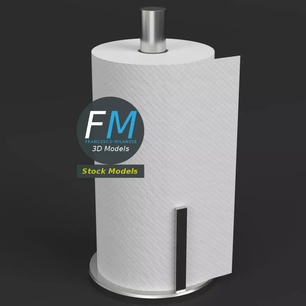 Paper towel holder 3D model_0