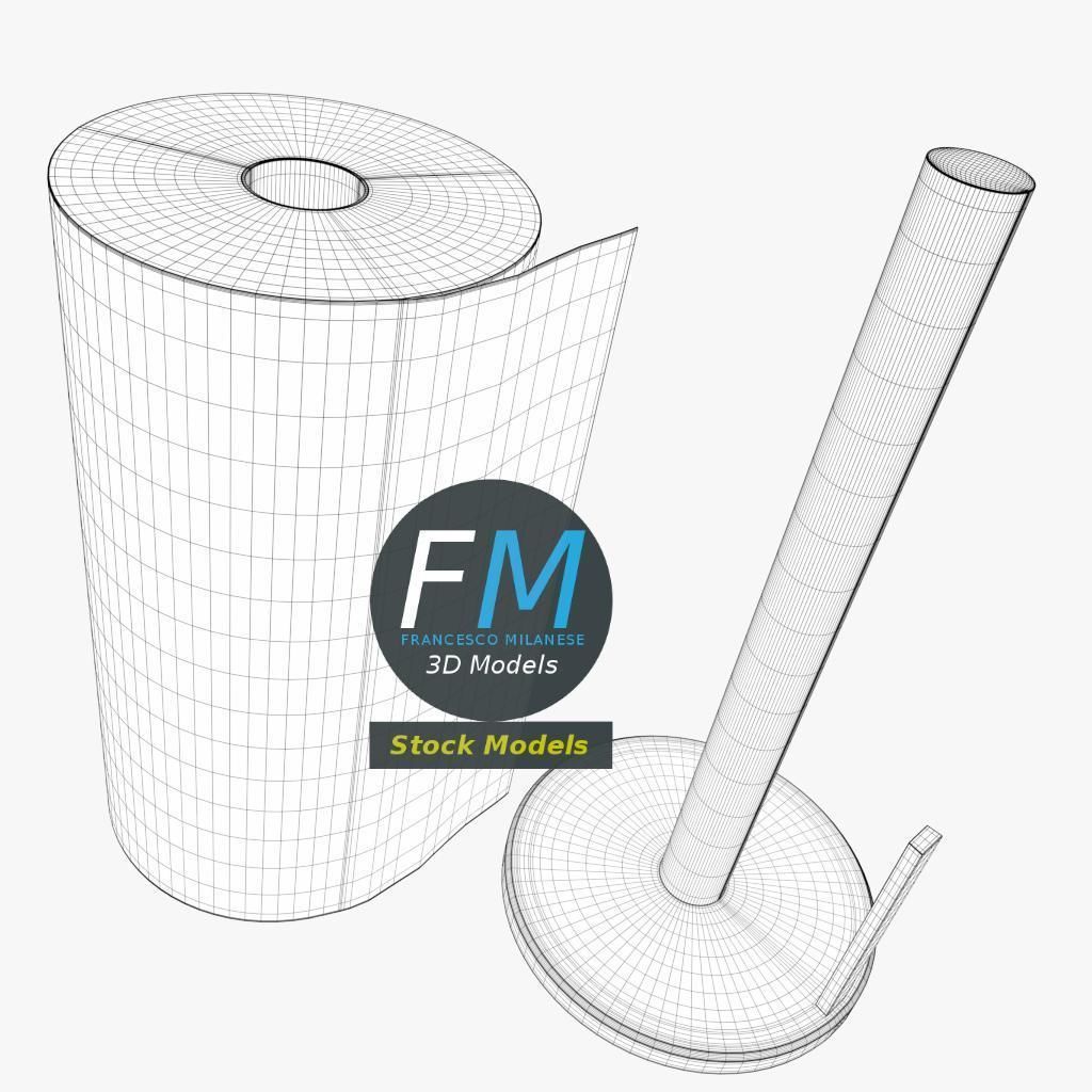 Paper towel holder 3D model_8